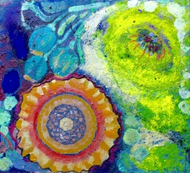 Sunflower - Sold - Oil and pigment on wood