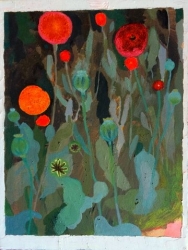 Poppies and Seed Heads - SOLD - Oil on Canvas - Framed