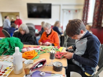 Art workshops themed around sustainability, all materials used were recycled or natural