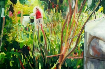 Woman gardening - £600 - Oil on Canvas