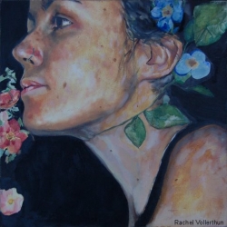 Jo with flowers -SOLD